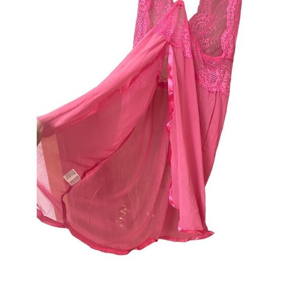 Women’s Lingerie Lace Pink Neck-plunge Slid on Pink Size Medium New - Picture 3 of 4